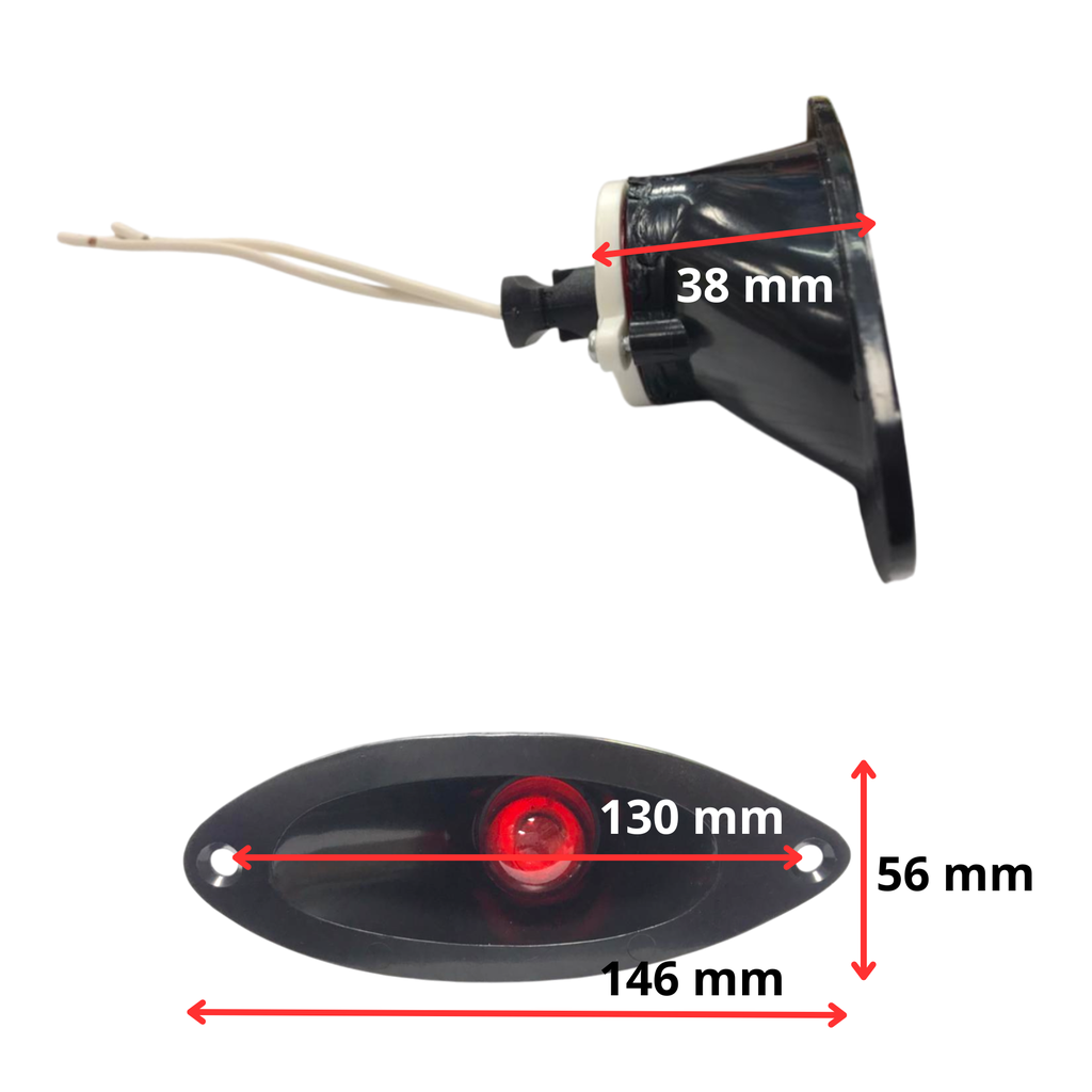 Farol de proa para embutir "ojo de gato" en plastico negro