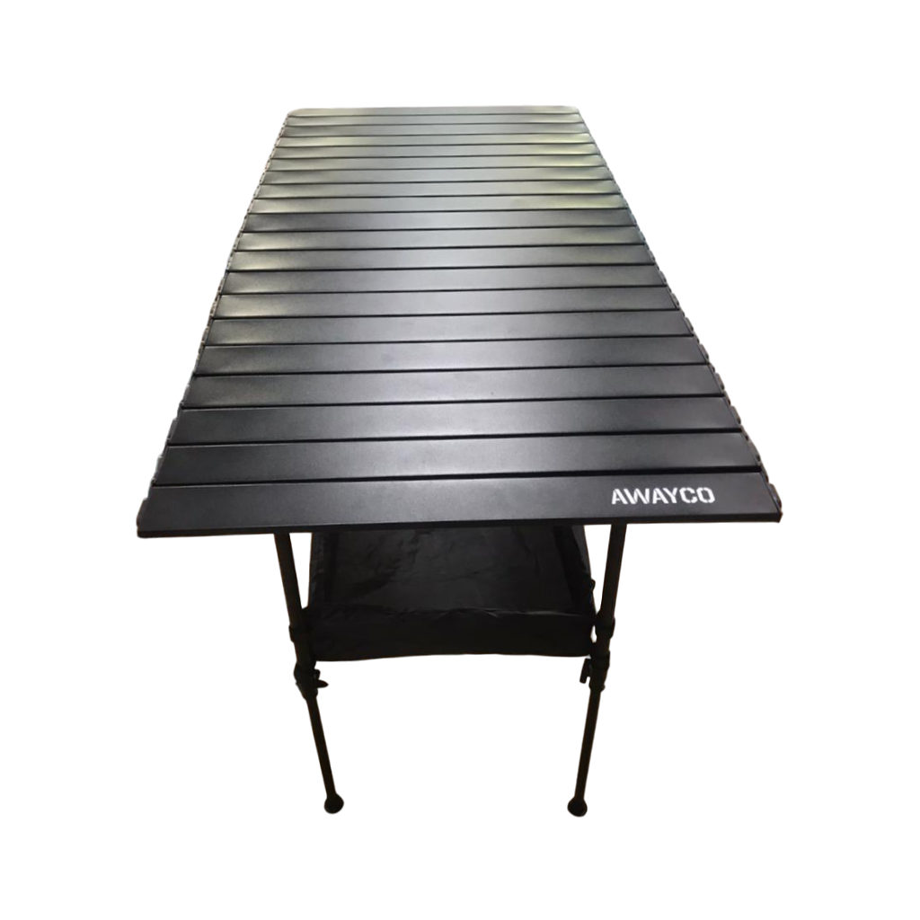 Mesa Plegable Awayco Enrollable Aluminio Calidad Superior Negro