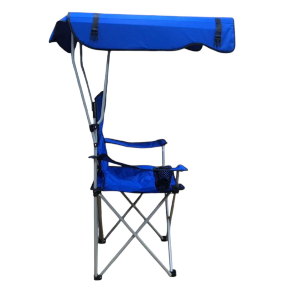 Silla Camping TOP Awayco Plegable Portátil Con Techo Toldo Azul