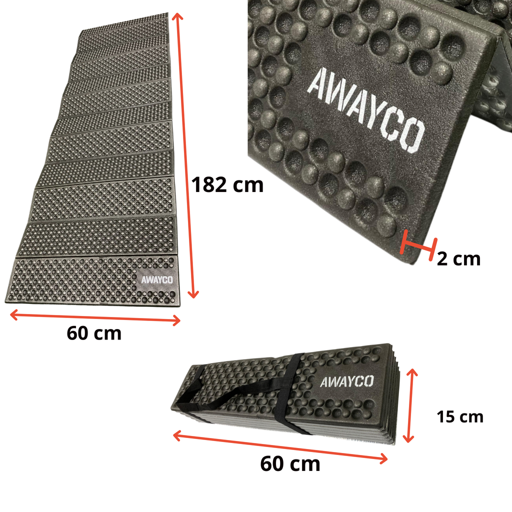 Aislante Térmico Portátil Awayco Aire Libre Mat Campamento Negro