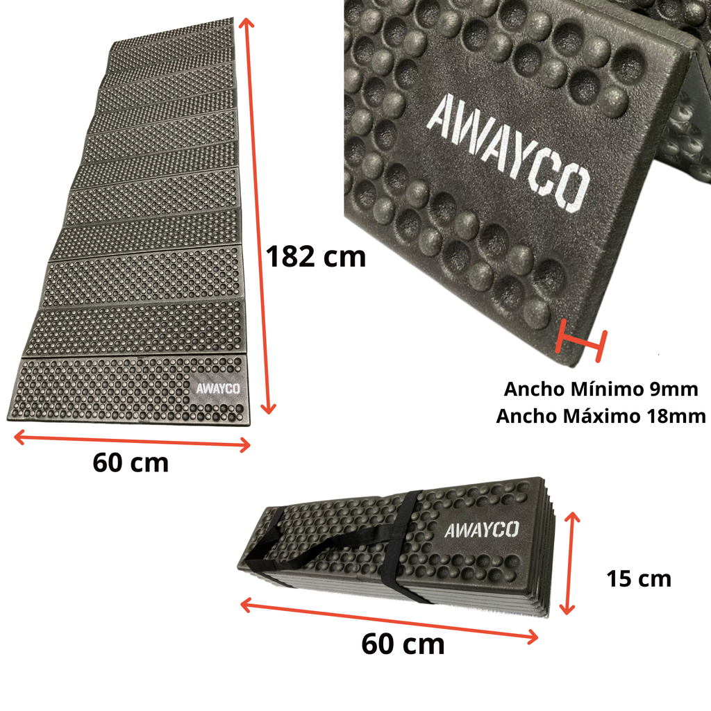 Aislante Térmico Portátil Awayco Aire Libre Mat Campamento Negro
