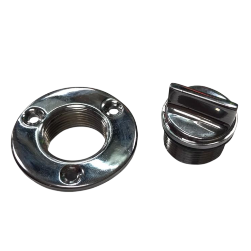 Tapon de achique de BRONCE CROMADO ala chica