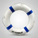 Salvavidas Circular Torque Marine Blanco Con Soporte Y Cabo