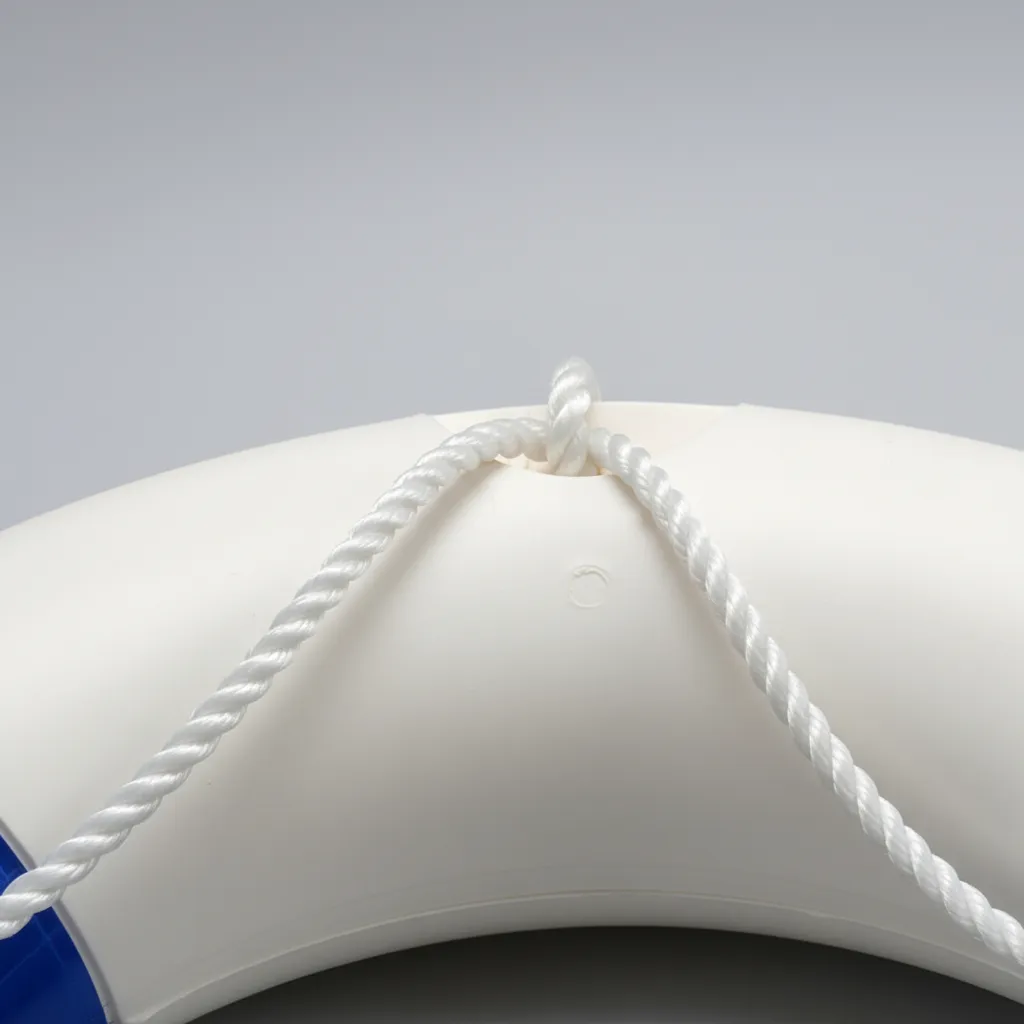 Salvavidas Circular Torque Marine Blanco Con Soporte Y Cabo