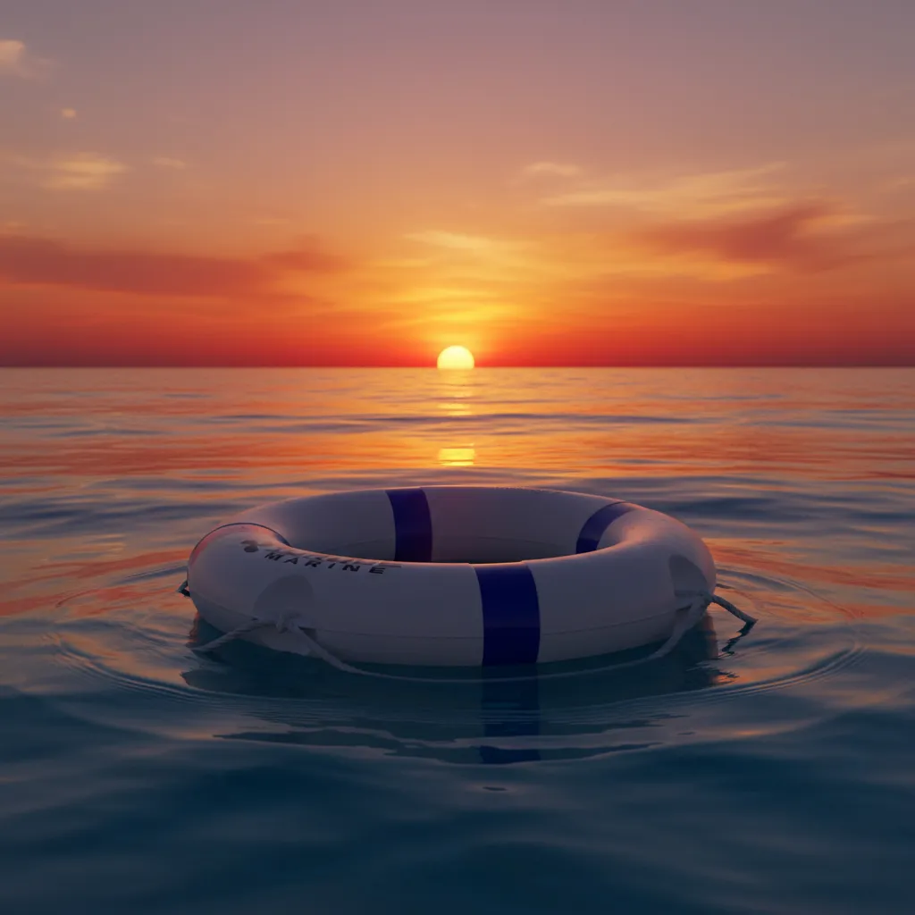 Salvavidas Circular Torque Marine Blanco Con Soporte Y Cabo