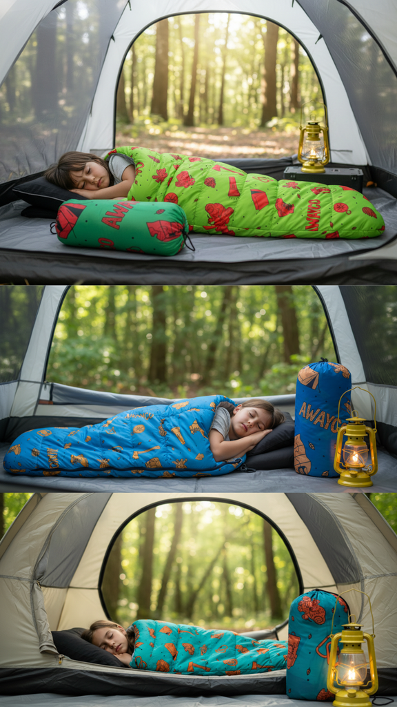 Bolsa Dormir Infantil Niños + Colchoneta Inflable Awayco Aqua