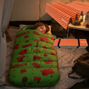 Bolsa Dormir Infantil + Aislante Plegable Awayco Camping Bolsa Azul - Aislante Violeta