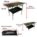 Mesa Plegable Awayco Enrollable Calidad Superior Negro