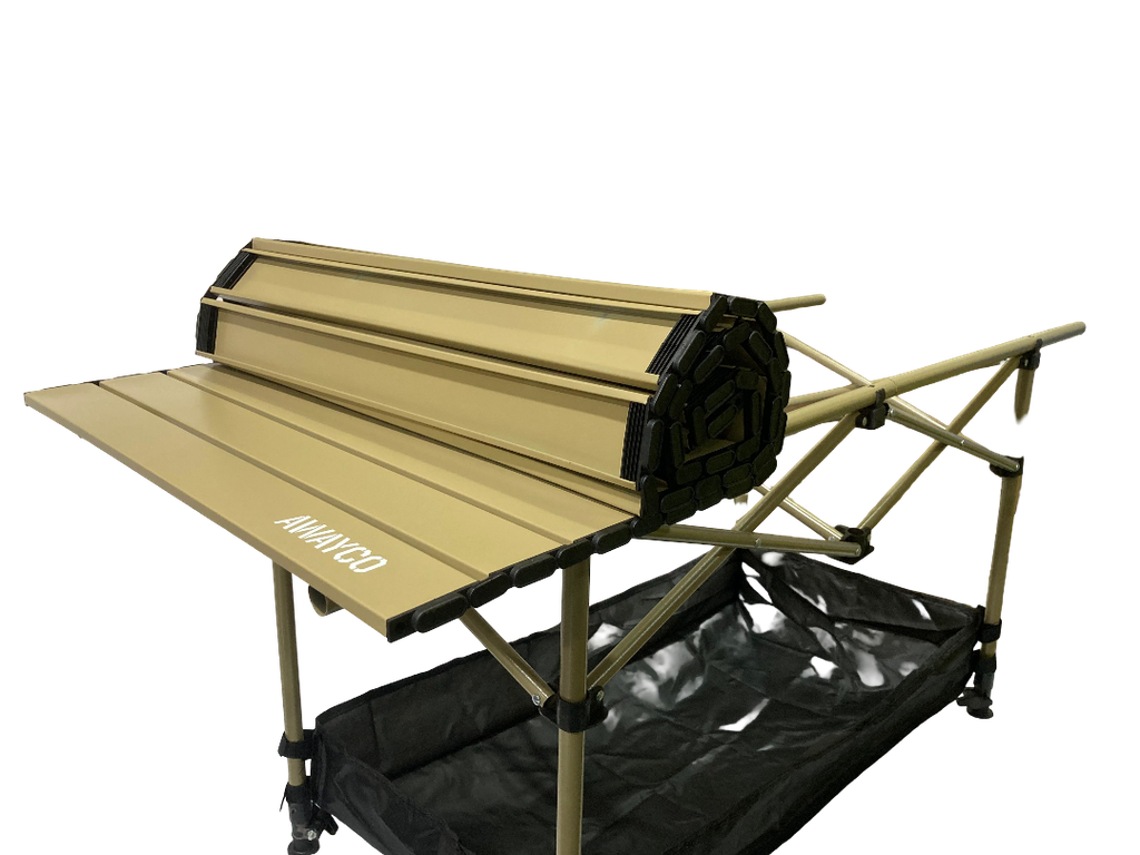 Mesa Plegable Awayco Enrollable  Calidad Superior Beige
