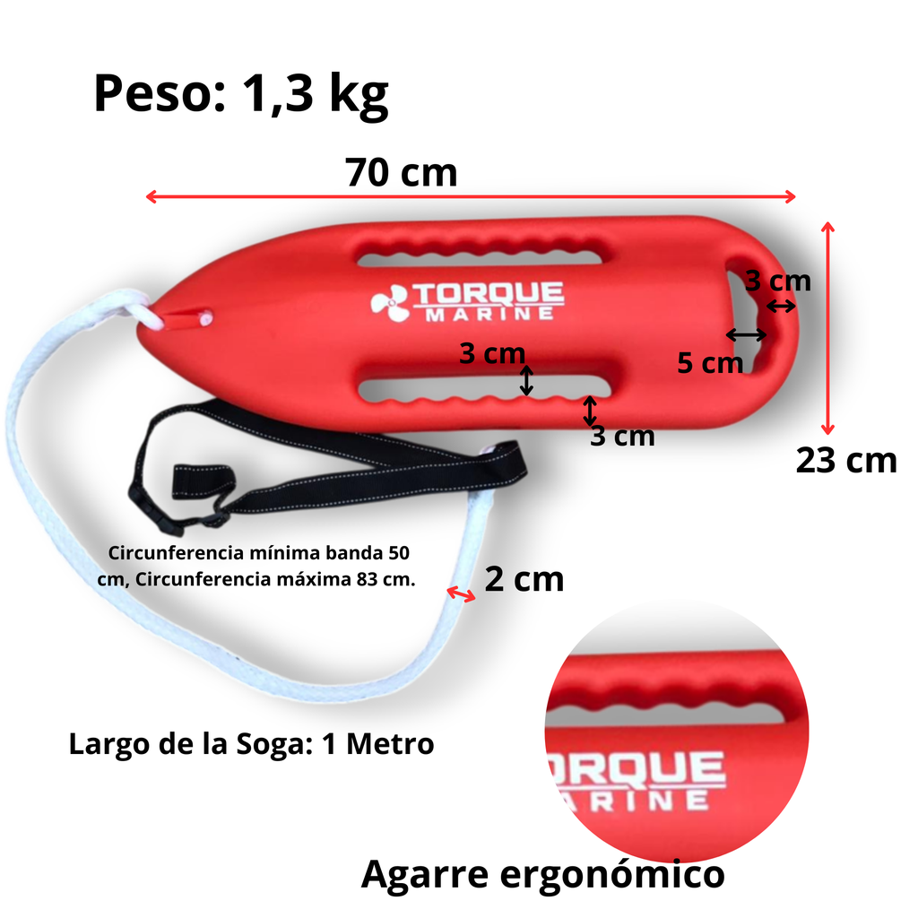 Salvavidas Torpedo Profesional Rescate Baywatch Torque Marine