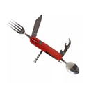 Set Cubiertos Plegable Multiuso Camping Supervivencia 5 Usos