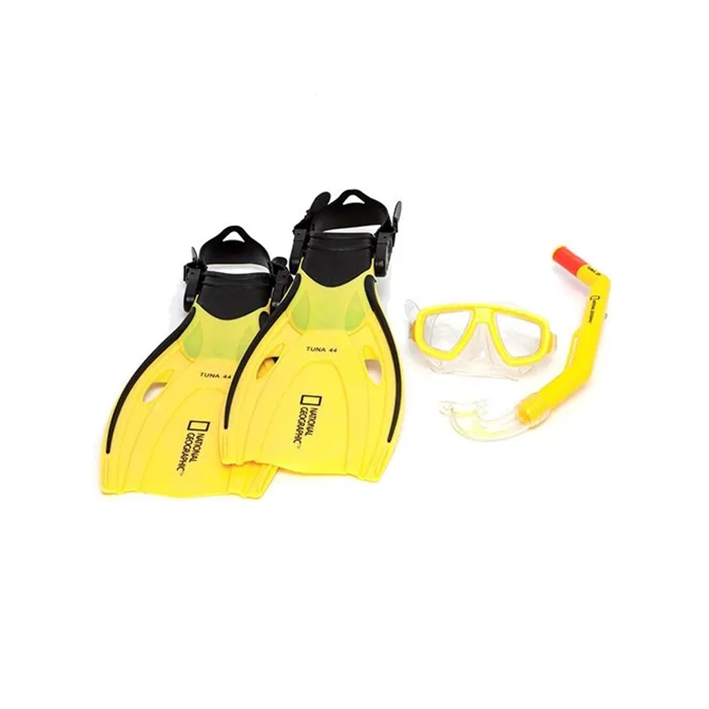 Mascara Snorkel Patas De Rana Set Tuna 44 Nat Geo Talle Xl