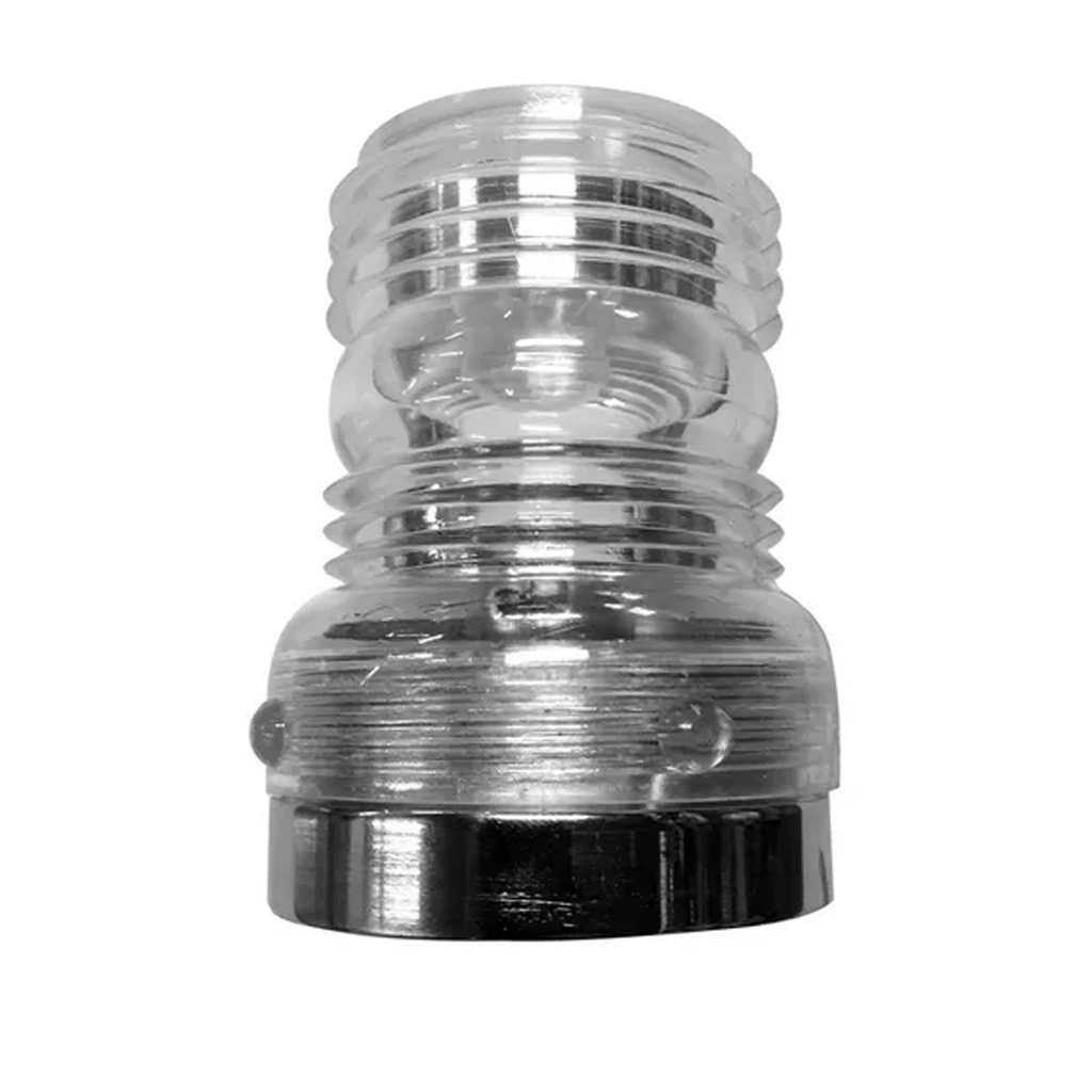 Luz de tope con base roscada de Bronce Cromado con lampara de led