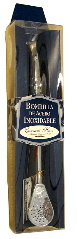 Bombilla Uruguaya Terrani Hnos Azul Acero Inoxidable