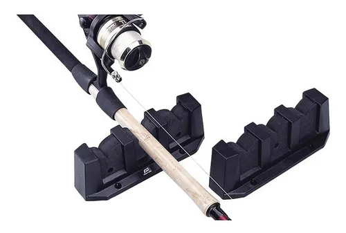 Porta Caña Para 3 Cañas Plastico Negro Horizontal (el Par)