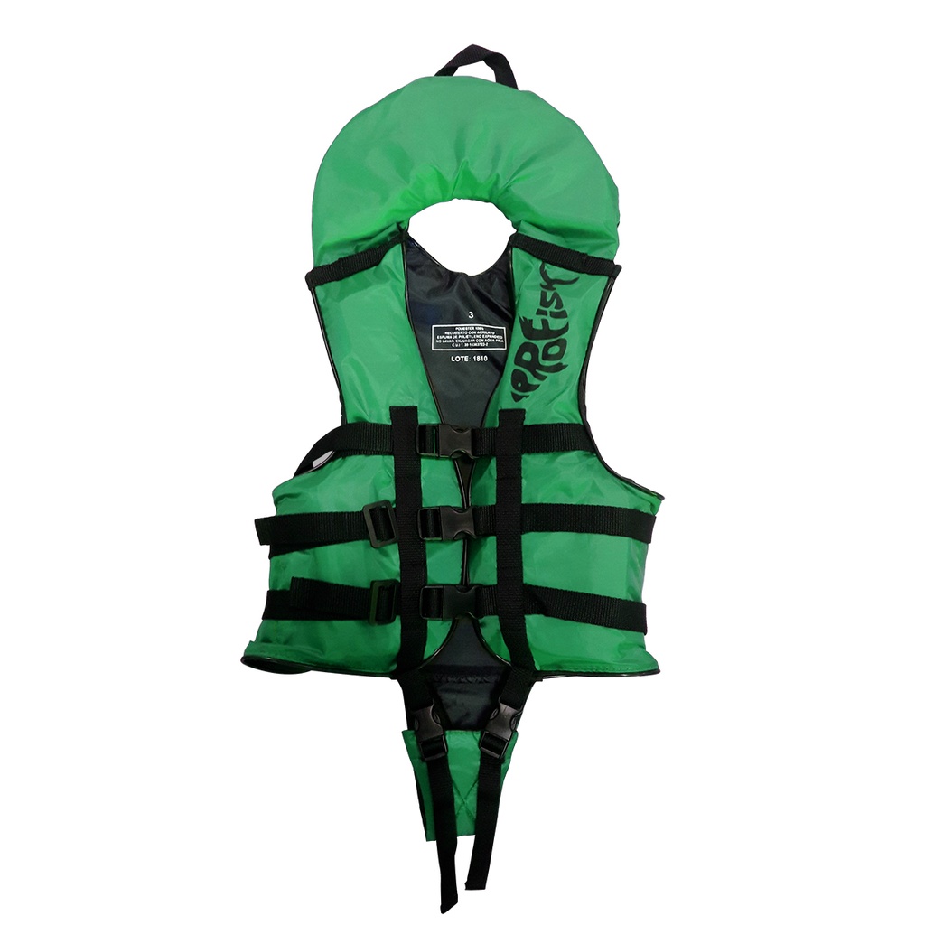 Chaleco Salvavidas Aquafloat Niño Pro Fish Cuello Y Chiripa Talle 02 Verde
