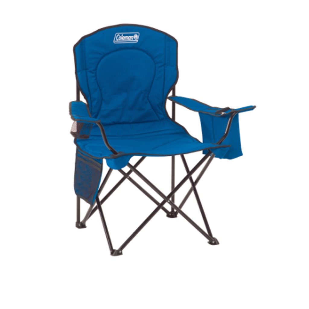 Silla Sillon Plegable Camping Coleman Director Reforzada 148 Kg C/enfriadora AZUL