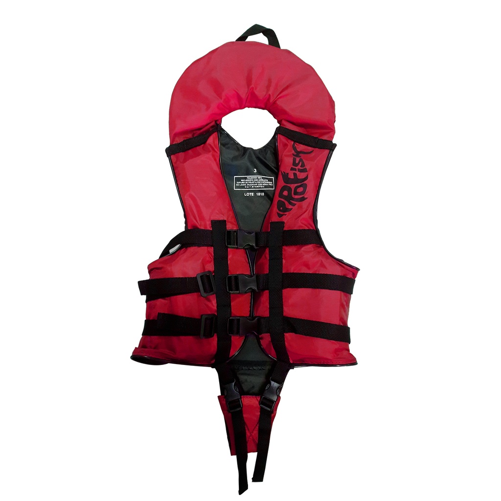 Chaleco Salvavidas Aquafloat Niño Pro Fish Cuello Y Chiripa Talle 01 Rojo