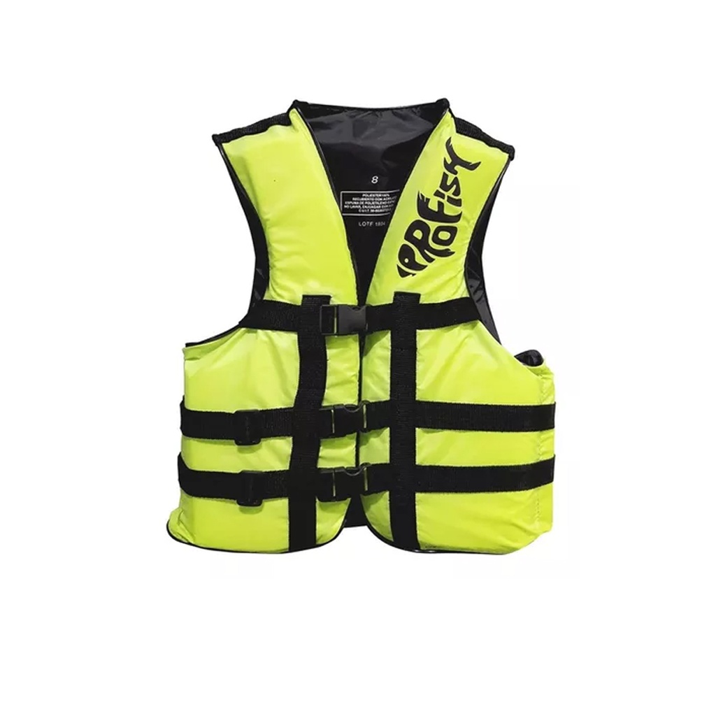 Chaleco Salvavidas Aquafloat Pro Fish 3 Cinturones Pesca Talle 06 Verde Lima