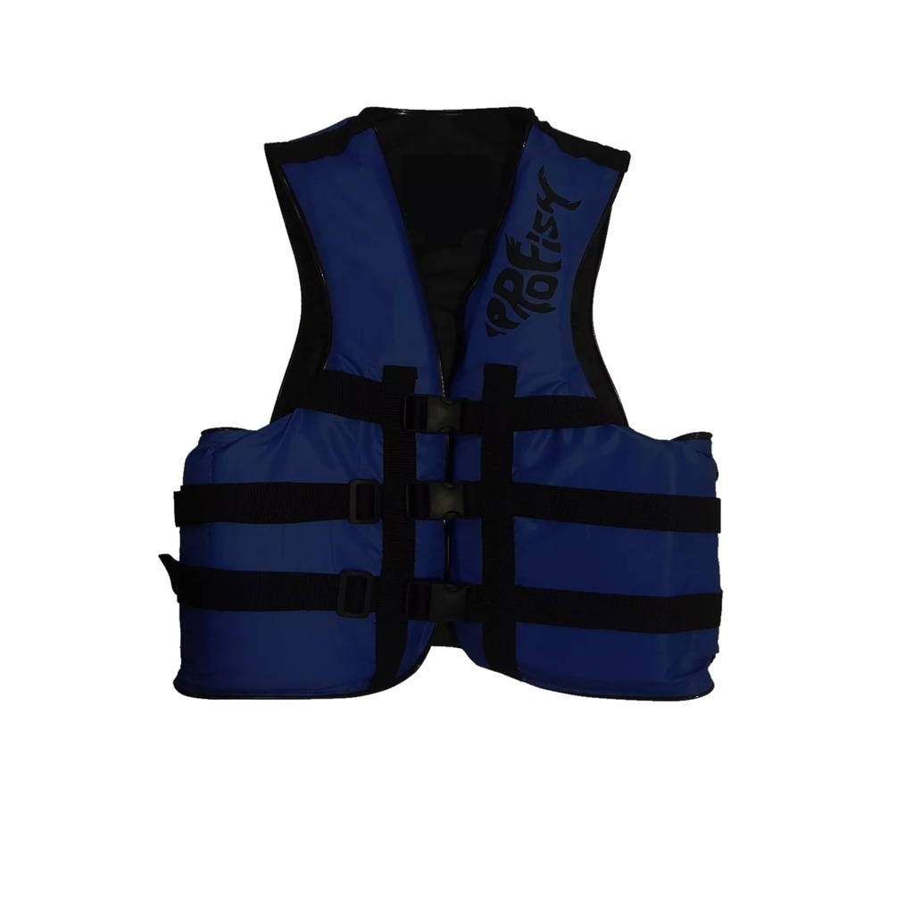 Chaleco Salvavidas Aquafloat Pro Fish 3 Cinturones Pesca Talle 06 Azul Oscuro