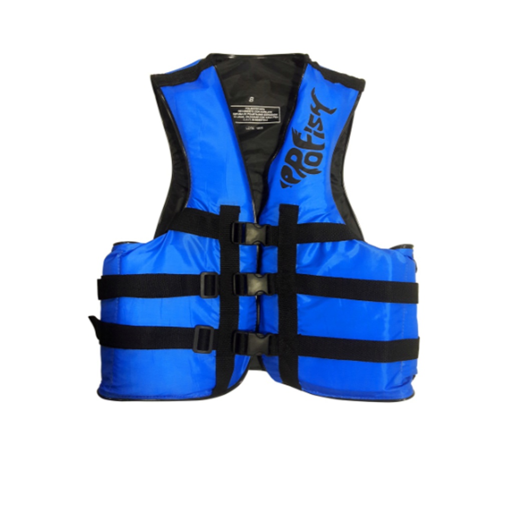 Chaleco Salvavidas Aquafloat Pro Fish 3 Cinturones Pesca Talle 06 Azul 