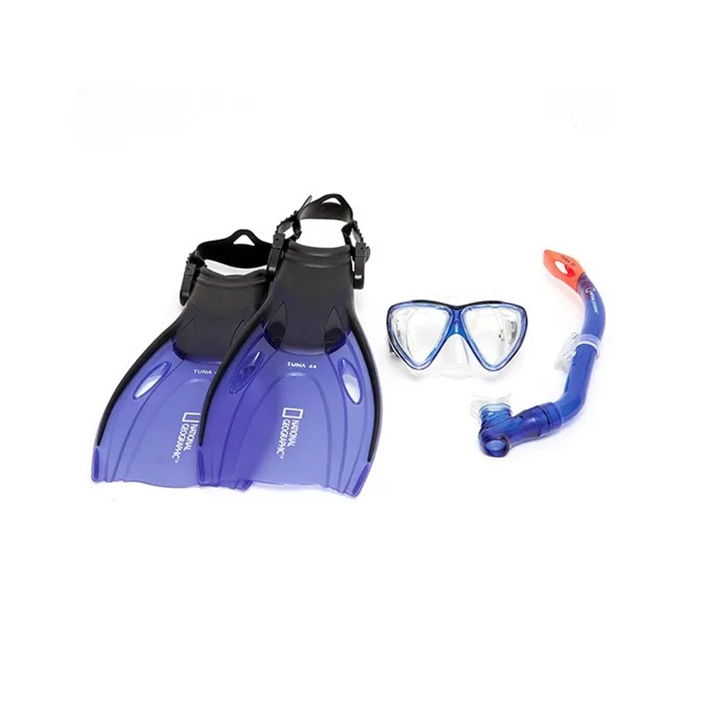 Mascara Snorkel Patas De Rana Set Tuna 44 Nat Geo Talle Xl