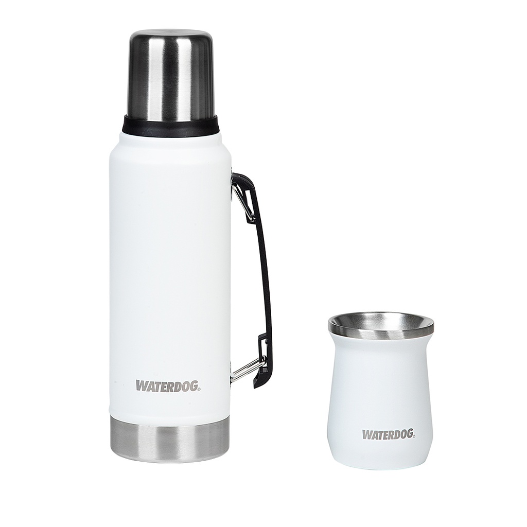 Combo Termo Waterdog Ombu 1 Lpico Cebador + Mate Zoilo Acero