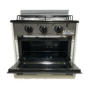 Anafe De Cocina Con Horno 2 Hornallas Negro Y Acero Inox