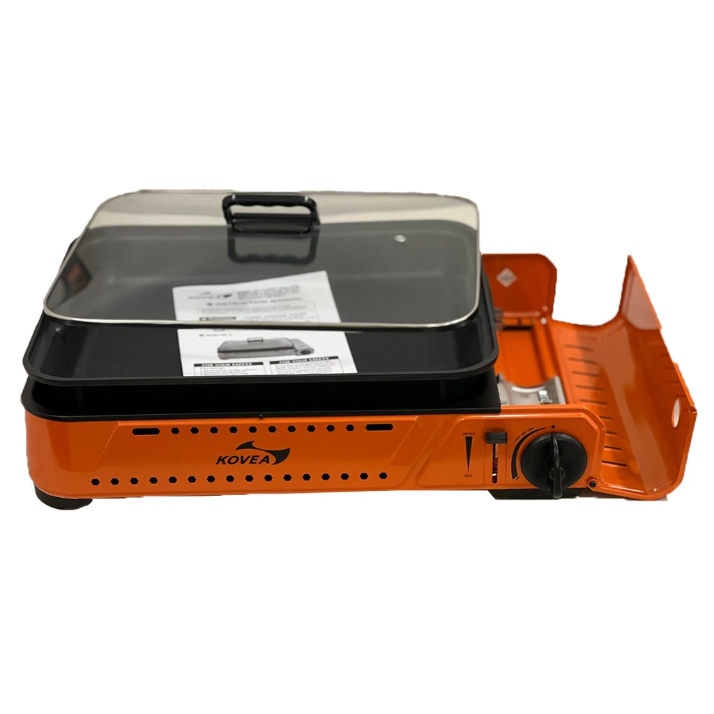 Anafe Cocina Camping Portatil Asadera Y Tapa Vidrio Gas