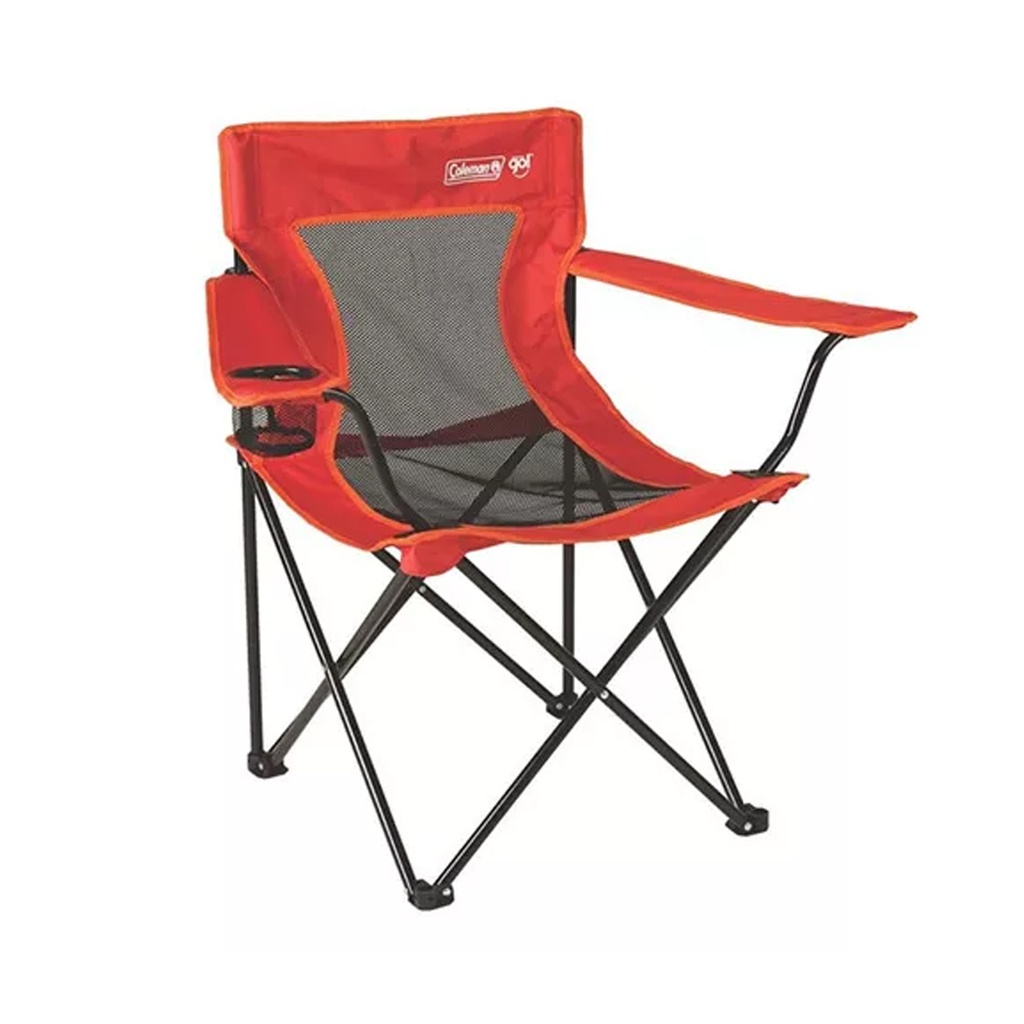 Silla Sillon Plegable Camping Coleman Director 102Kg C/ Posa Vaso Roja