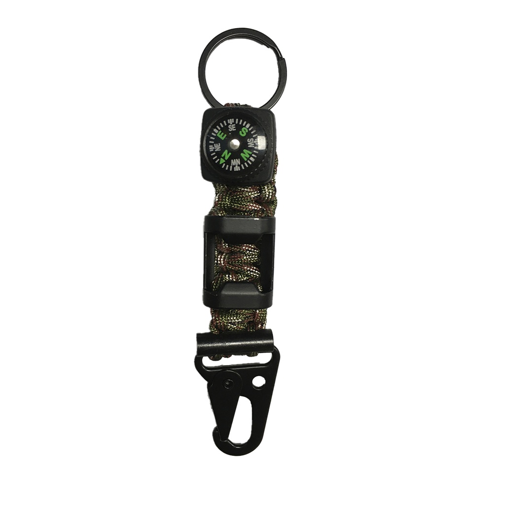 Llavero Supervivencia Paracord Pedernal Brujula Destapa 5en1