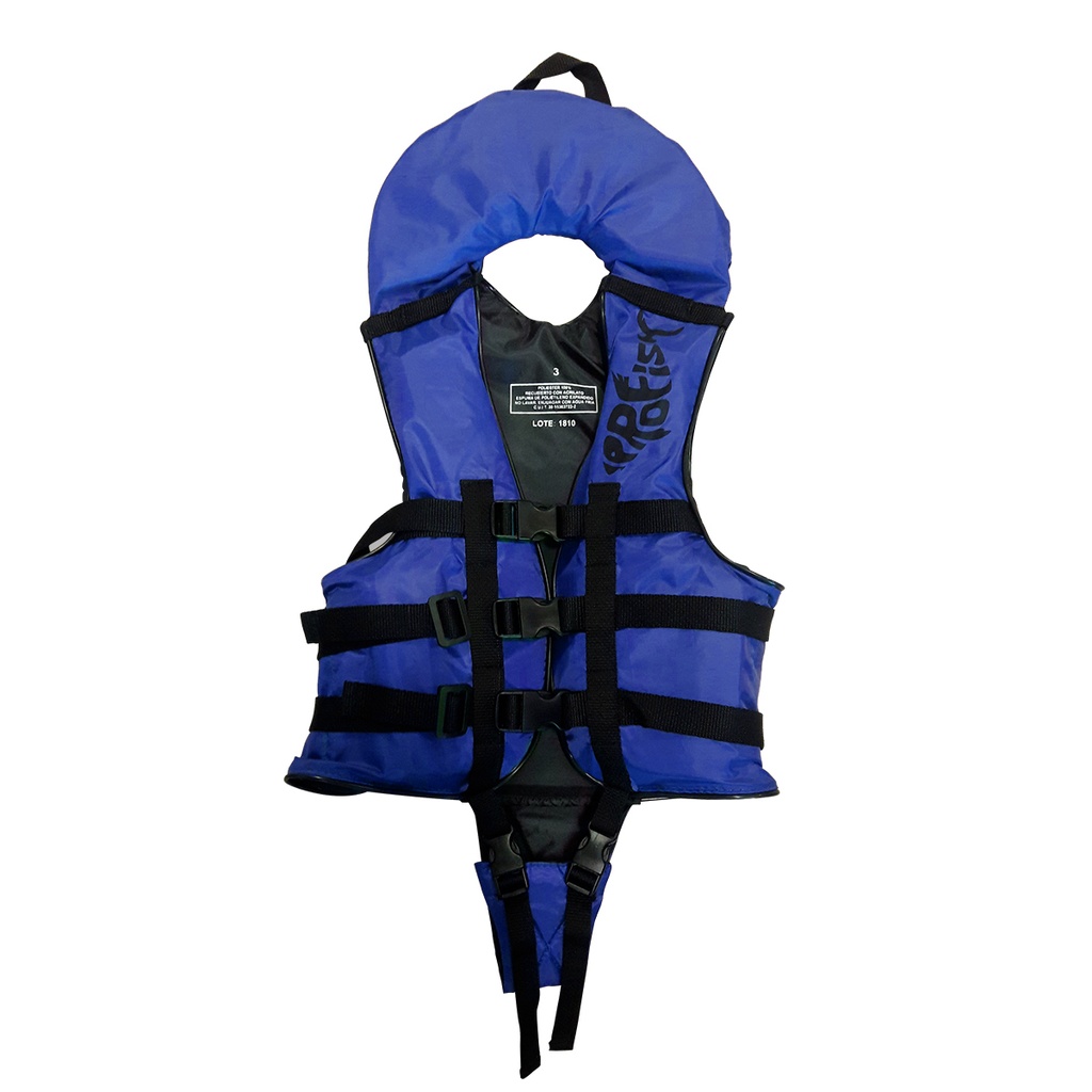Chaleco Salvavidas Aquafloat Niño Pro Fish Cuello Y Chiripa Talle 02 Azul Oscuro