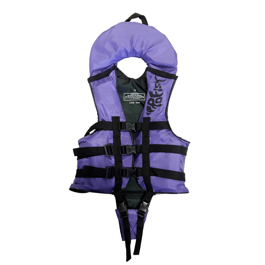 Chaleco Salvavidas Aquafloat Niño Pro Fish Cuello Y Chiripa Talle 03 Violeta