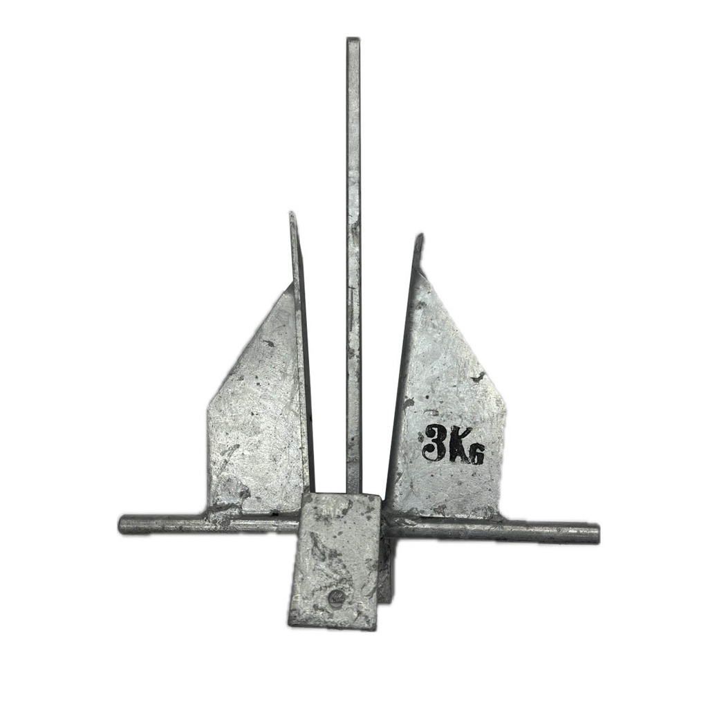 Ancla Compacta Danforth 3kg Galvanizada En Caliente Lancha