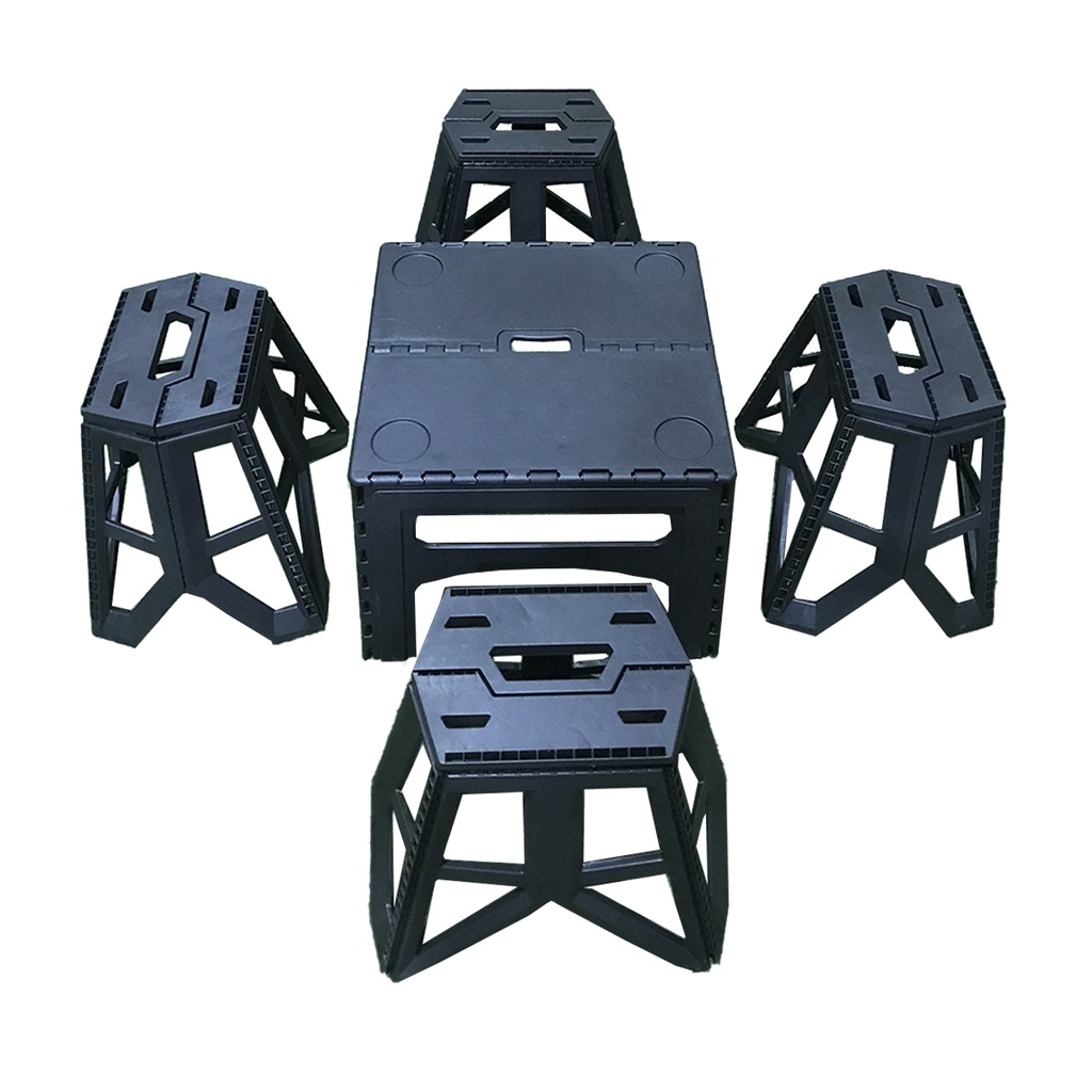 Mesa Plegable Camping Plástico Portatil Camping Con Bancos