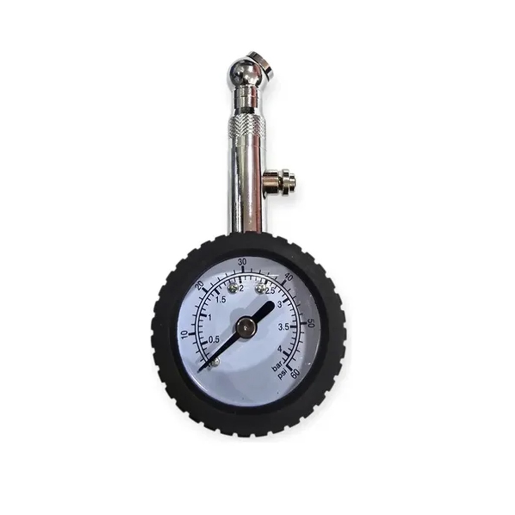 Medidor De Presión Metálico Manómetro Neumaticos 0 A 60 Psi