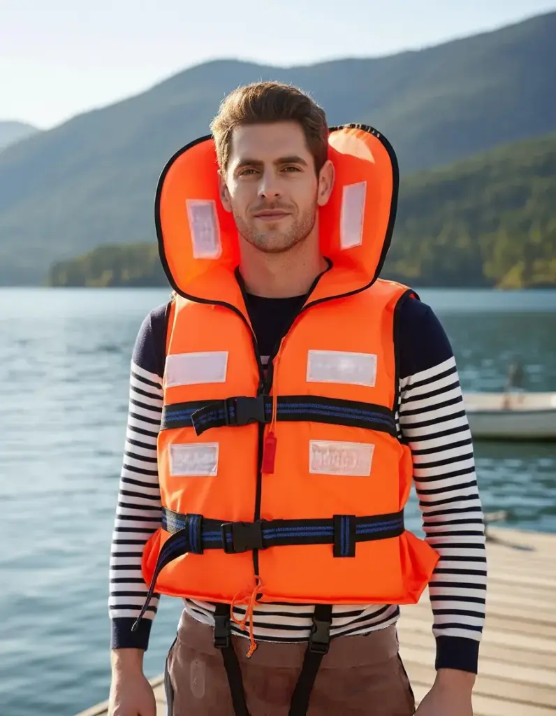 Chaleco Salvavidas Torque Marine Adulto Con Cuello Y Silbato Homologado Reglamentario