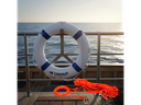 Salvavidas Circular Torque Marine Blanco Azul + Cuerda 30m