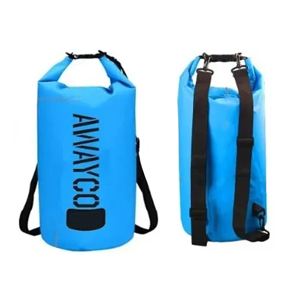 Bolso Mochila Estanco A Prueba De Agua Impermeable Awayco 30lt Celeste