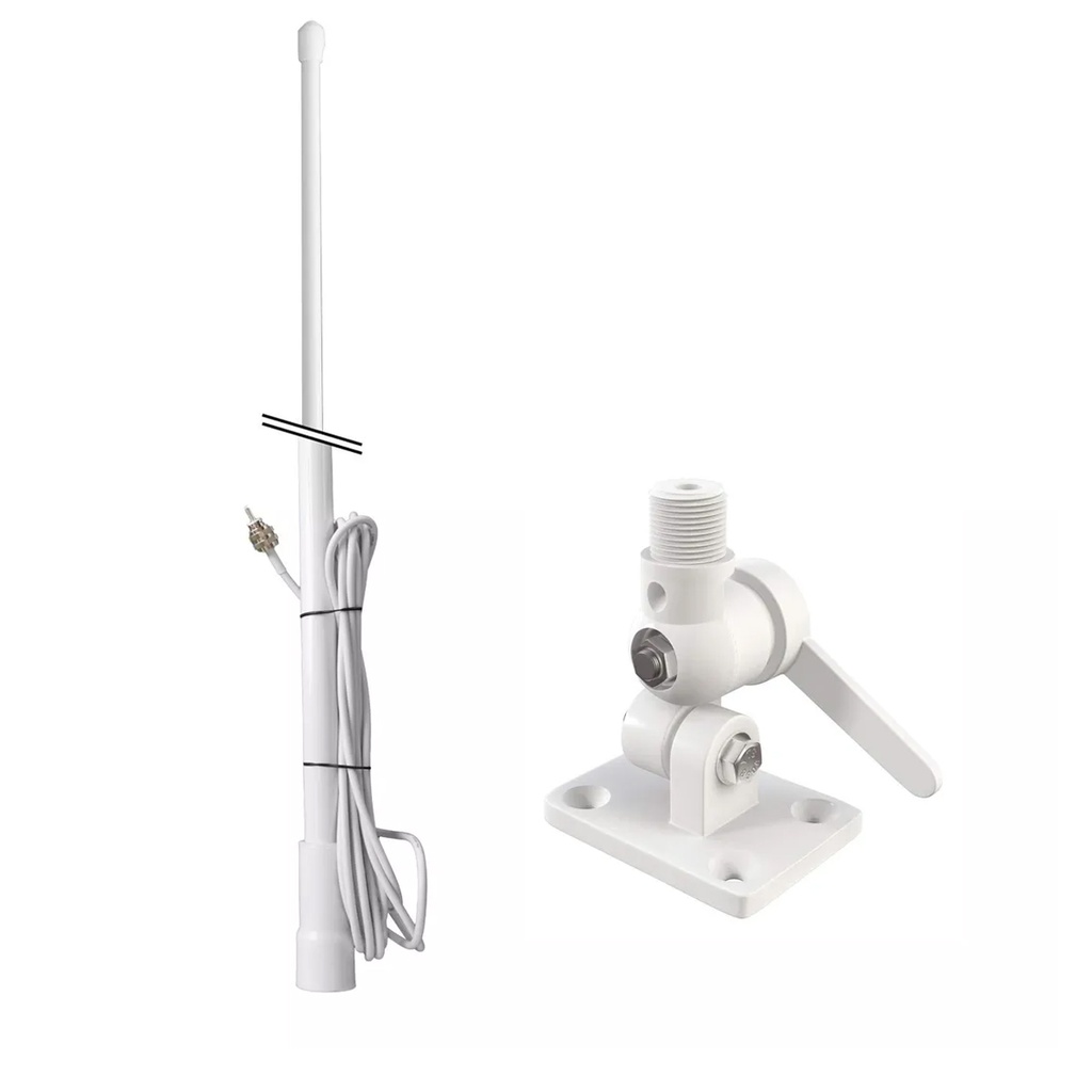 Antena Vhf 6.5db 240cm + Base Articulada Con Palanca 