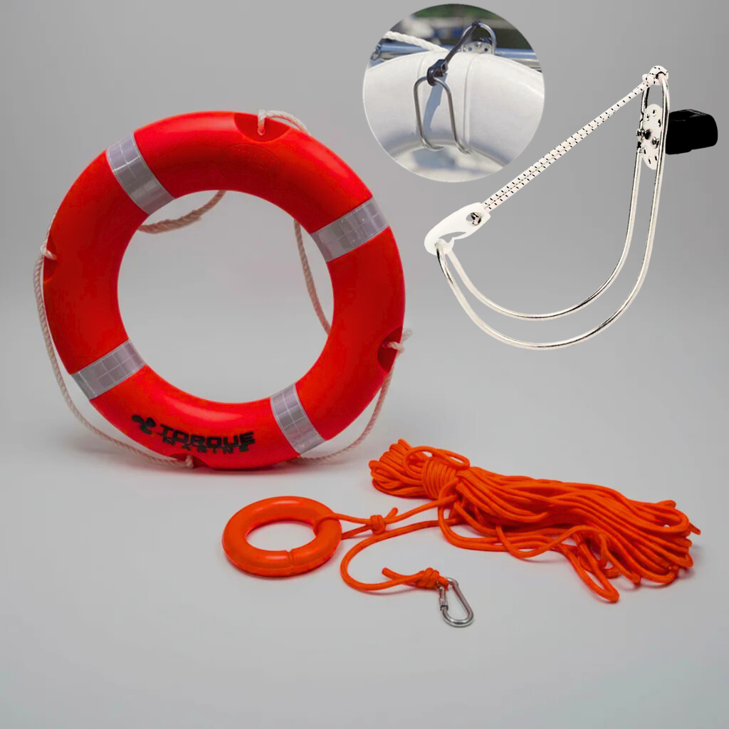 Salvavidas Circular Torque Reglamentario Con Soporte Y Cabo