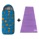Bolsa Dormir Infantil + Aislante Plegable Awayco Camping Bolsa Azul - Aislante Violeta