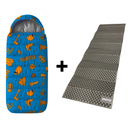 Bolsa Dormir Infantil + Aislante Plegable Awayco Camping Bolsa Azul - Aislante Negro 