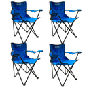 Combo Cuatro Sillas Plegable SUN Awayco Camping Reforzada Pesca Director Reposera Azul 