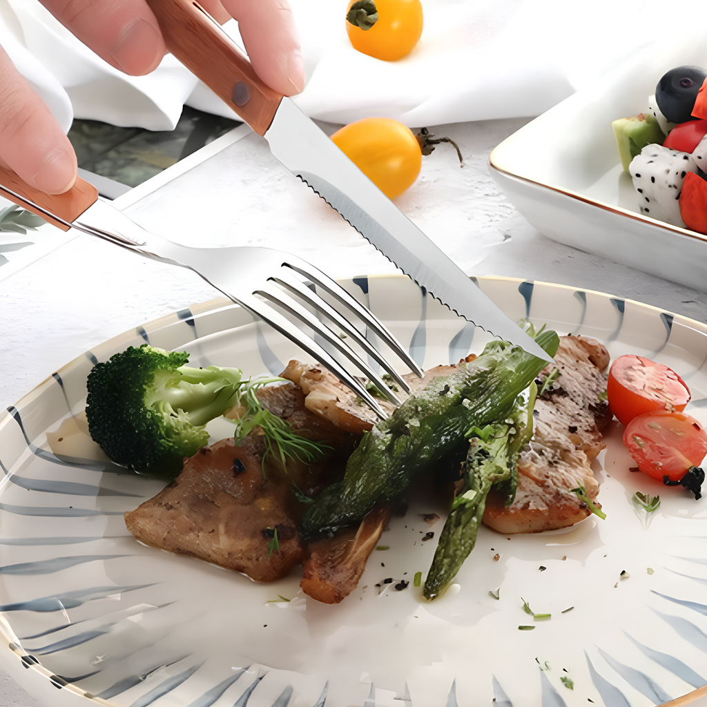 SET CUCHILLOS Y TENEDORES PRM 8 PCS WAYU