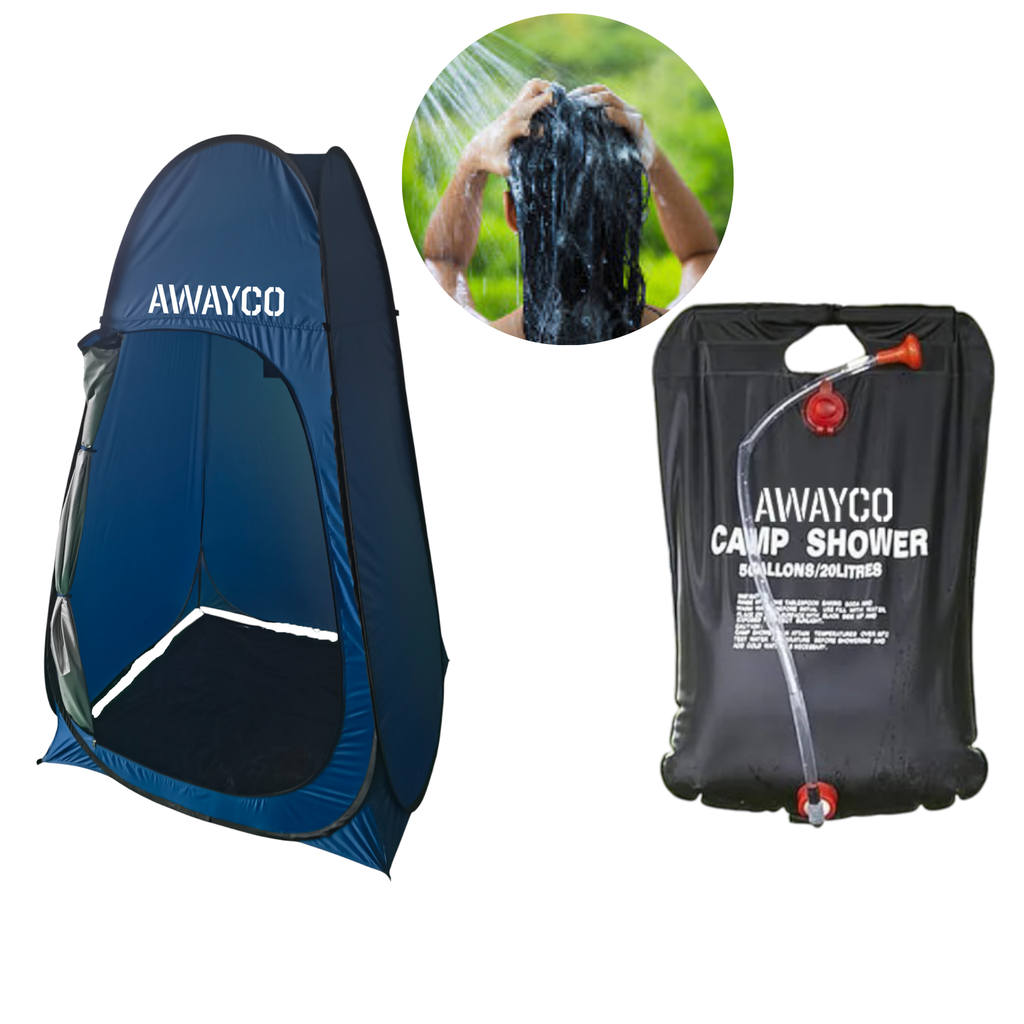 Kit Carpa Baño Campop + Ducha Solar Portatil Camping Awayco