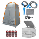 Carpa Baño Awayco Box Vestidor Cambiador Con Inodoro Químico Torque Marine 10l + Ducha 12v + Liquido Faba   