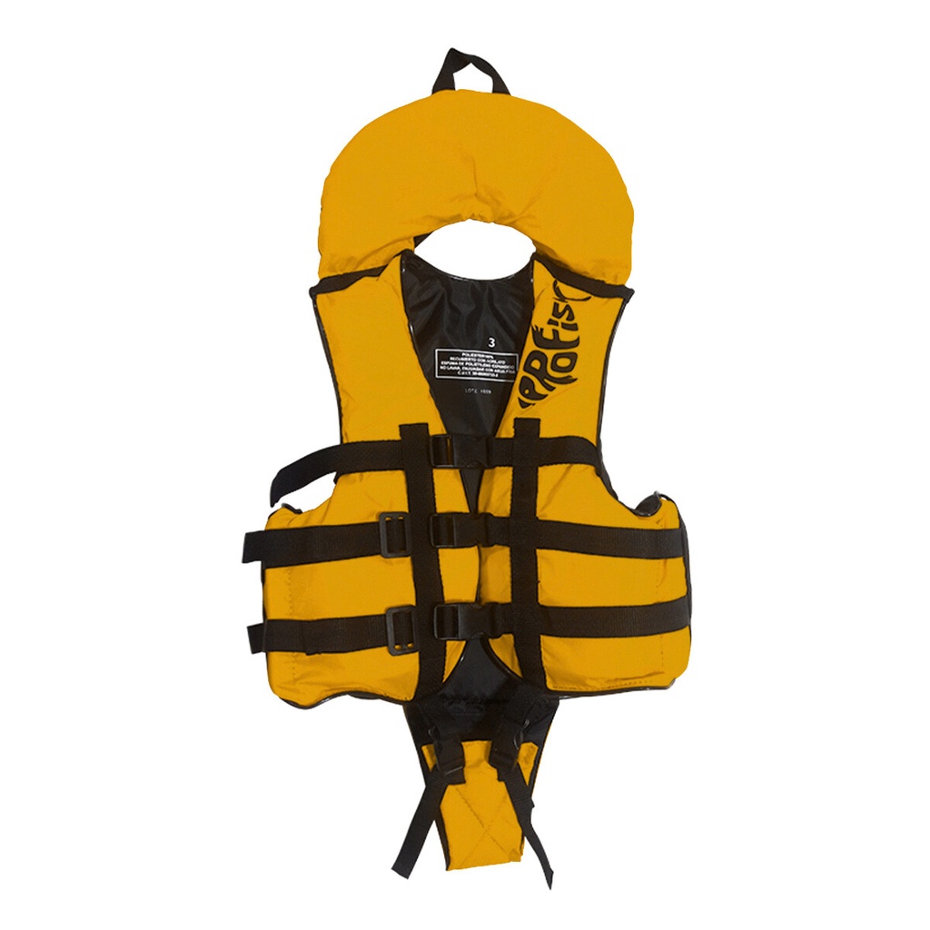 Chaleco Salvavidas Aquafloat Niño Pro Fish Cuello Y Chiripa Talle 02 Amarillo