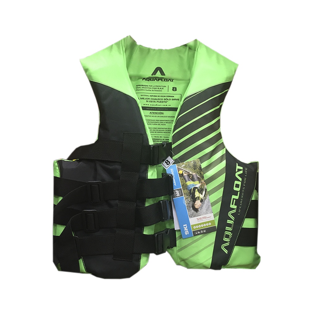 Chaleco Salvavidas Aquafloat Ski Moto De Agua 4 Cinturones Talle 08