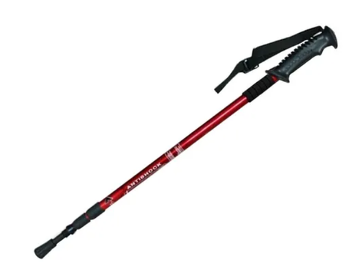 [AGDT-MONTA15-Roja] Baston Trekking Antishock Telescopico De Aluminio